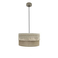 Fabrilamp - Colgante Ekaterina 1xe27 Cuero/saco Regx40x40 Cm Con Pasamaneria - details 0