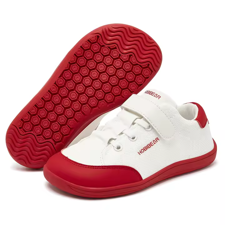 Zapatos De Tobillo Ancho Para Niños HOBIBEAR Zapatillas Minimalistas De Piel Sintética Y Malla Ligera Con Enganche Para Niños Y Niñas - 1