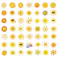 50PCS Pegatinas Creativas De Dibujo Animado Del Sol Para DIY Diario Portátil Equipaje Patineta Decoraciones Clásicas De Juguete - details 2