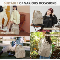 Mochila Grande Capacidad Impermeable Nylon Mochila Casual Versátil Para Mujer Bolsa De Hombro Con Múltiples Bolsillos Y Sistema De Espalda Fisiológico - details 5