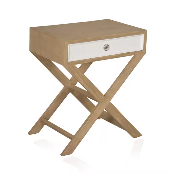 Wabi Home - Mesita de noche Mill  - Madera, color blanco - 1 Cajón - 1