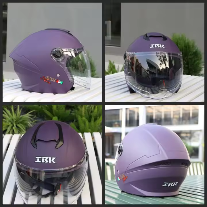 Casco De Motocicleta Eléctrica Universal Para Tres Cuartos Uso En Todas Las Estaciones Para Hombres Y Mujeres Estilo Mitad De Cabeza Material ABS Peso 900g - 1