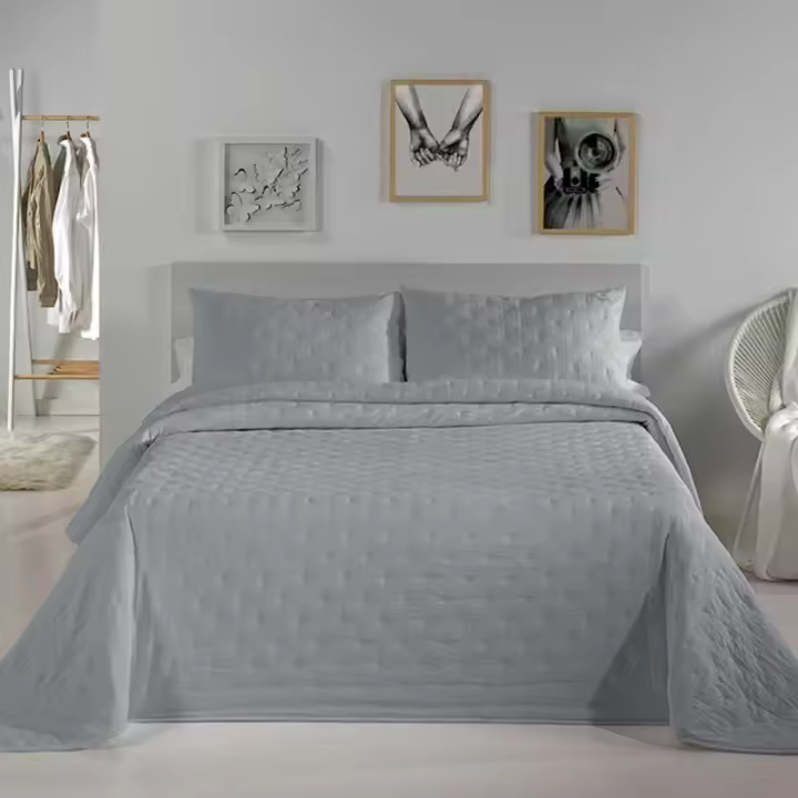 Pierre Cardin Colcha Bouti DOTS GRIS Extra Suave - 100gr/m2 - Funda de Cojín 50x70cm - 1