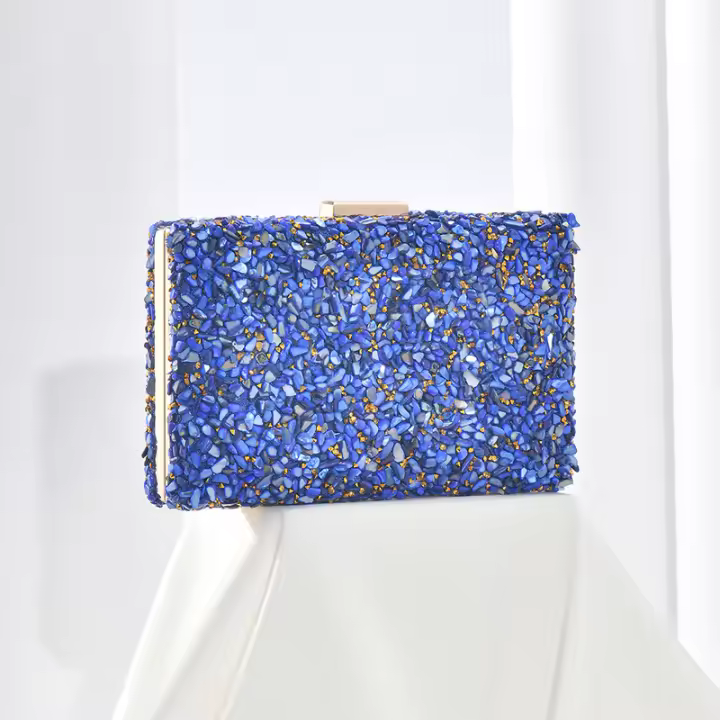 Bolso cartera de fiesta multicolor con cadena - 1