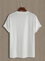 Camiseta De Algodón 100% Para Hombre Estilo Casual Veraniego Con Impresión De Letras Creativas Camiseta De Cuello Redondo Ajustada Con Mangas Cortas Para Todo El Año - details 7