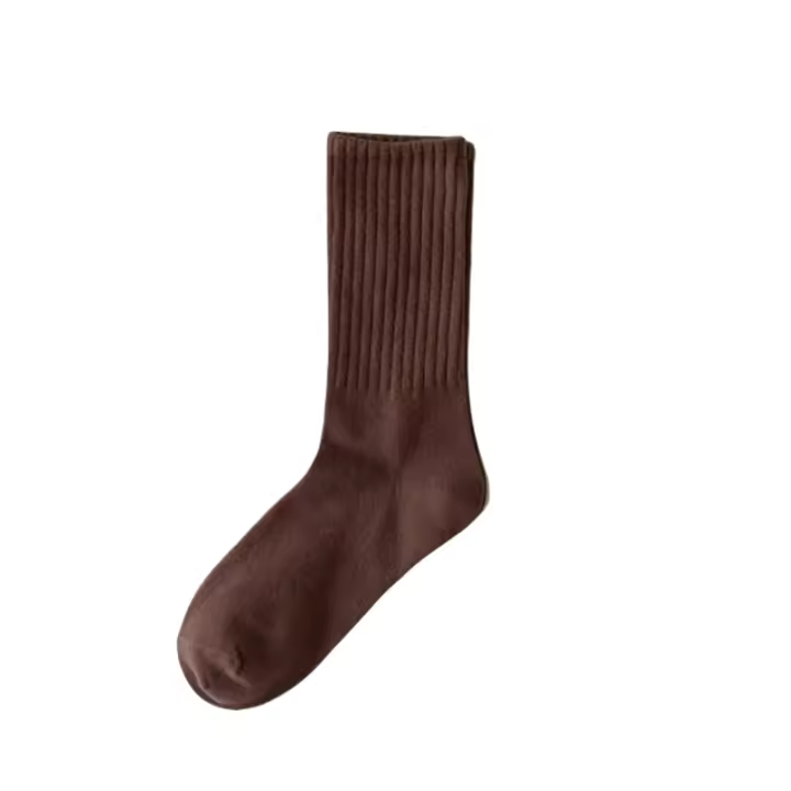 5 Pares De Calcetines Casuales Para Mujer En Color Sólido Transpirables Cómodos De Alta Calidad Deportivos Calcetines Femeninos - 1