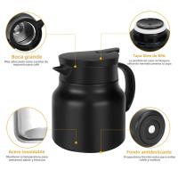 Tetera De Acero Inoxidable 800ml Con Filtro De Té Desmontable Y Aislamiento Para Café Y Leche. Antigoteo Y Diseño Moderno Sencillo - details 4