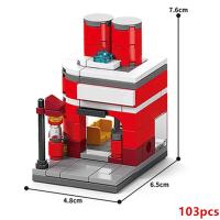 Kit De Bloques De Construcción DIY Para Niñas Y Niños Edad 6-12 Años Estilo Moderno Venta Individual Modelo De Casa Y Tienda De Café Bloques De Comida Para Juego De Calle - details 2