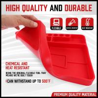 EasySpeed Bandejas de Silicona Antideslizante Pack 2 Unidades para Taller Bricolaje, Organizador de Herramientas Taller con Compartimentos para Puntas Destornillador y Llaves de vaso,, Antiestático Flexible, Bandeja Metálica Imantada, Ideal Bricolaje - details 2