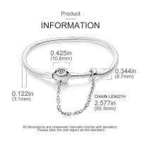 Pulsera De Corazón Rosado En Plata De Ley 925 Con Cadena De Seguridad Estrellada Y Luna Cadena De Serpiente Adecuada Para DIY Joyería Con Encantos Y Cuentas Para Mujer - details 21