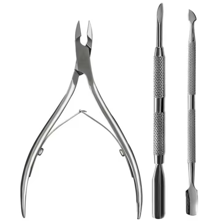 Kit De 3 Piezas Cortauñas Profesional En Acero Inoxidable Con Cortauñas Clipper Y Removedor De Piel Muerta Herramientas De Manicura Y Pedicura - 1