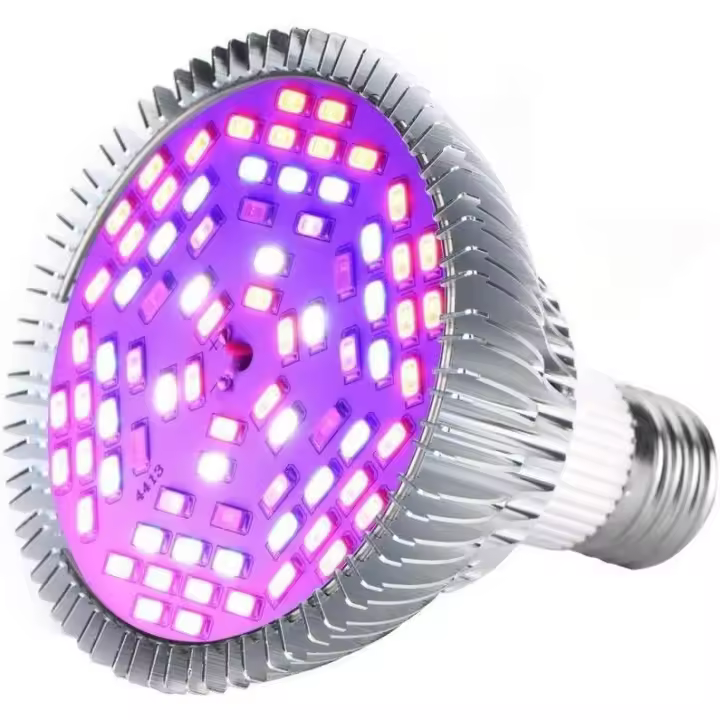 Lámpara de cultivo, 50 W, espectro completo, E27, luz LED de cultivo, luz de cultivo para horticultura, para jardín, invernadero, luz de cultivo para interior (50 W) - 1