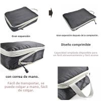 Cubos De Empaque Plegables Y Comprimibles Impermeables Para Viaje Bolsa De Almacenamiento De Nylon Organizador De Maleta Con Manillar - details 4
