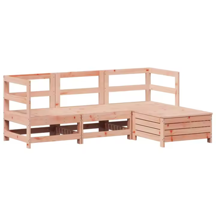 vidaXL Juego de sofás de jardín 4 pzas madera maciza de abeto Douglas - 1