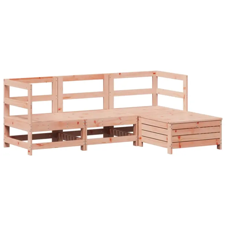 vidaXL Juego de sofás de jardín 4 pzas madera maciza de abeto Douglas - 1