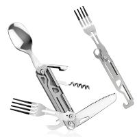 Cuchutlería Plegable Para Camping Multifuncional Portátil Incluye Navaja Cuchillo Cuchara Abrebotellas Y Abrepatas Equipamiento Para Picnic - details 0