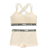 Conjunto De Ropa Interior Para Niñas Adolescentes 2 Piezas Almohadillado De Algodón Con Tirantes Cruzados Sujetador De Entrenamiento Y Bragas Estilo Deportivo Adecuado Para Edad 7-13 Años - details 4