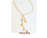 Colgante de corazón de acero inoxidable  chapado en oro de 18K para mujer, deslustre impermeable, collar de borla larga Collar con colgante de corazón de acero inoxidable , cadena para el cuello con cordones, joyería resistente al agua, Collar de regalo - details 1