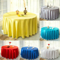 Mantel De Seda Redonda En Color Sólido Con Borde Hemizado Para Bodas Fiestas Restaurante Banquete Decoración De Mesa - details 17
