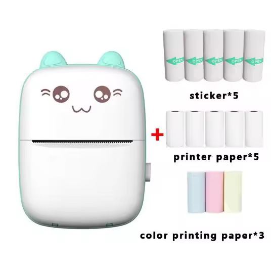 Impresora de Fotos Inalámbrica Mini- 13 Rollos, Etiquetadora Térmica Portátil sin Tinta para Notas, Memos y Más - Compatible con teléfono, Ideal para Hogar, Oficina, Estudio - Recargable por USB, Inalámbrica - Regalo Perfecto para Halloween y Navidad - 1