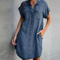 Vestido De Mezclilla Casual Para Mujer Con Bolsillos Cuello En V Botones Y Shorts Estilo Retro Unisex De Verano - details 1