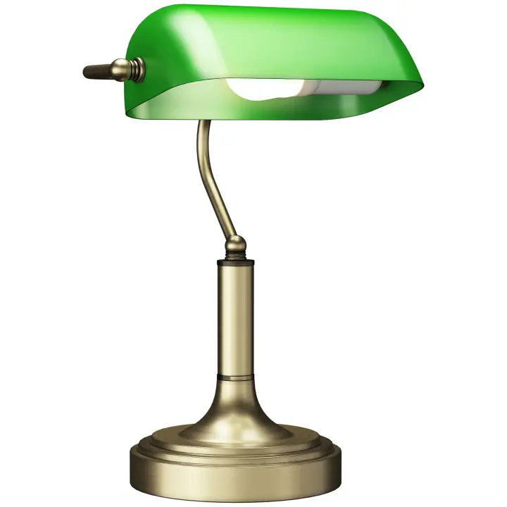 HOMCOM Lámpara de Mesa Vintage Banquero Lámpara de Escritorio Banker E27 con Pantalla Orientable a 45° Interruptor Basculante para Hogar Oficina Biblioteca Verde - 1