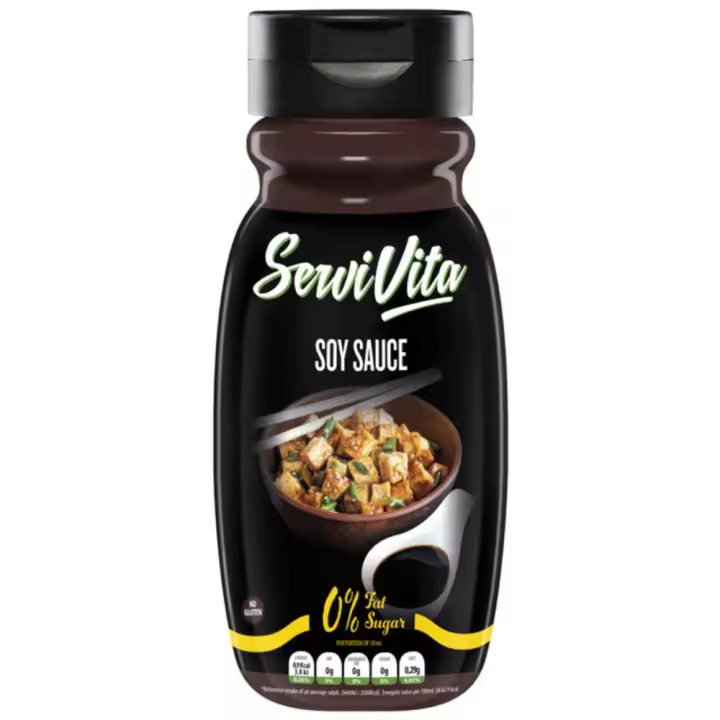 Salsa Zero Sabor Soja  Pack 2 unidades  320ml  0% Azúcares añadidos   Marinados para carnes y pescados  9 kcal por cada 100 m  SERVIVITA - 1