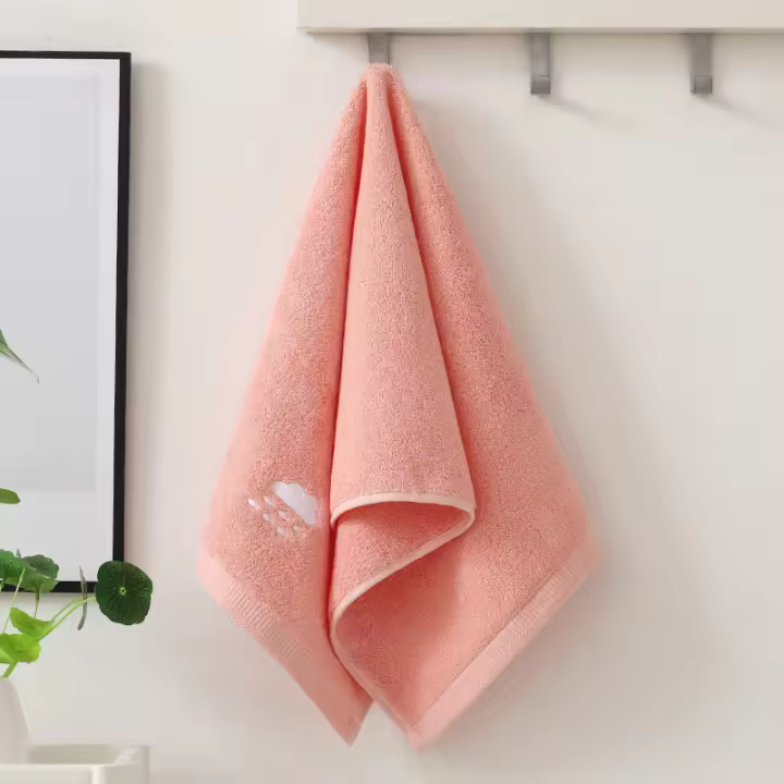 Toalla De Baño De Algodón Suave Y Absorbente Con Patrón Bordado Para Parejas Toalla De Rostro Rectangular Máquina Lavable - 1