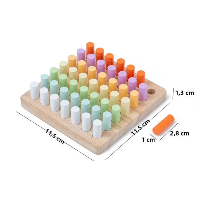 Juguetes Educativos Montessori Para Niños Bloques De Madera Coloridos Entrenamiento De Coordinación Ocular-Mano Y Conocimiento Cognitivo - 1