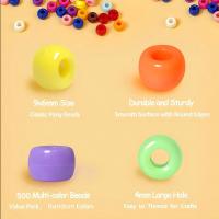 500pcs De Cuentas De Plástico En Colores Para La Fabricación De Joyas DIY Trenzas De Pelo Pulseras Collares Artesanías Pequeña Empresa - details 8
