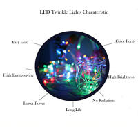 Guirnalda De Luces LED Fairy 10M-100M Impermeable Para Árbol Jardín Boda Fiesta Decoración Interior Exterior Navidad - details 12