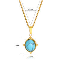 Collar Colgante Forma De Lágrima Dorado Para Mujer Acero Inoxidable Piedra Natural Joyería Moda Regalo Para El Día De La Mujer - details 12