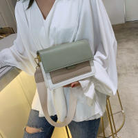 Bolso Bandolera De Cuero Con Contraste Para Mujer Bolso De Mano De Viaje Moda Simple Bolso De Hombro Mensajero Pequeño Para Dama - details 1