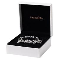 PANDORA Pulsera de plata esterlina en T de anudado, 6.3 pulgadas, con caja de regalo, No es una piedra preciosa - details 1