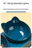 Tazas Para Gatos Con Dispensador De Agua 3 En 1 Diseño De Oreja Tilted Set De Tazas De Alimento Y Agua Con Botella De Agua Para Protección Del Cuello Material Plástico Forma Redondeada - details 3