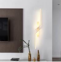 Lámpara De Pared Moderna Minimalista Creativa Con LED Para Dormitorio Sala De Estar Sofá TV Iluminación Ambiental Material Aluminio Negro - details 0