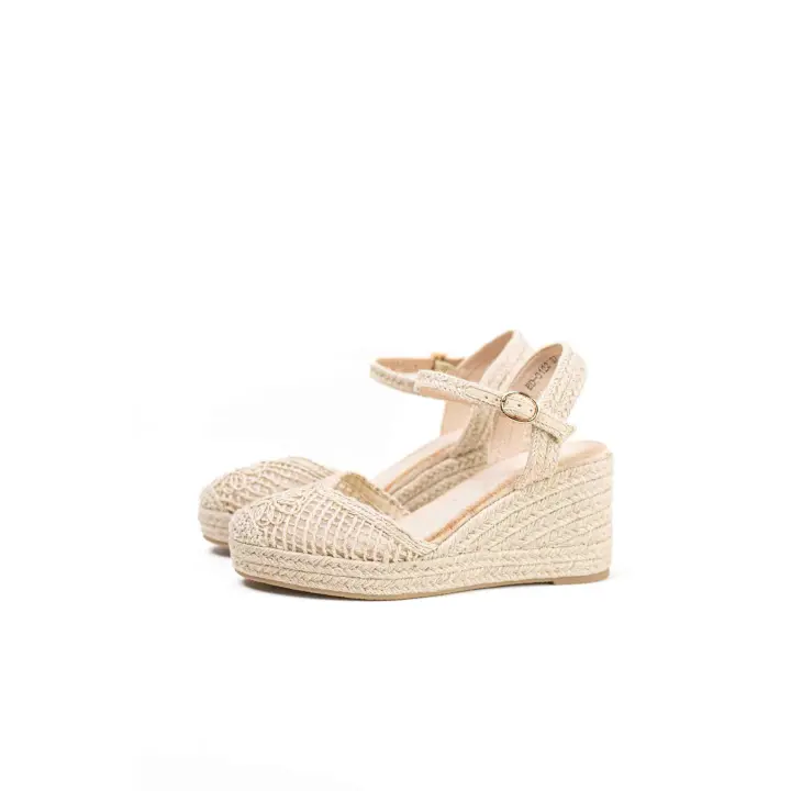 Lyla Wang alpargatas cuñas altas de espartos con plataforma mujer diseño trenzado - 1