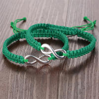 Pareja De Pulseras De Amor Infinito Hechas a Mano Para Hombres Y Mujeres Cadena De Cordón Tejida Con Encanto Joyería De Amistad - details 14
