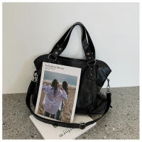 Bolso De Hombro Para Mujer En Cuero PU Gran Capacidad Bolso Cruzado Casual Retro De Color Sólido Para Viaje Y Compras - details 22
