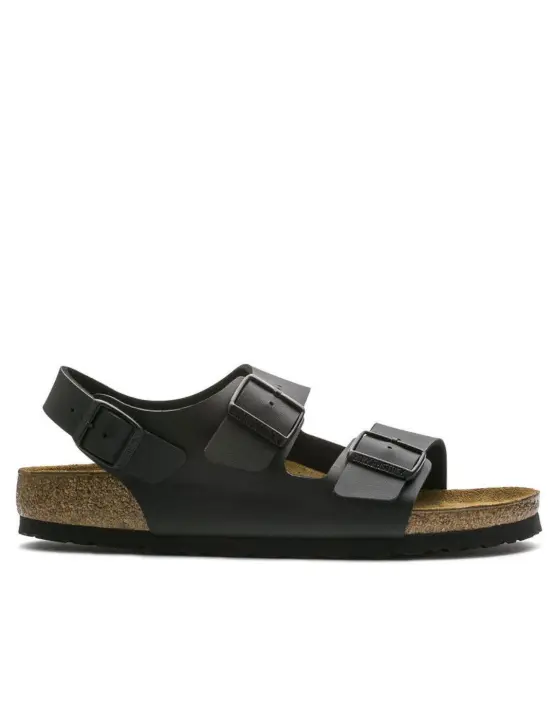 Birkenstock Milano Negro Mujer, Tres Hebillas y Plantilla Original - 1