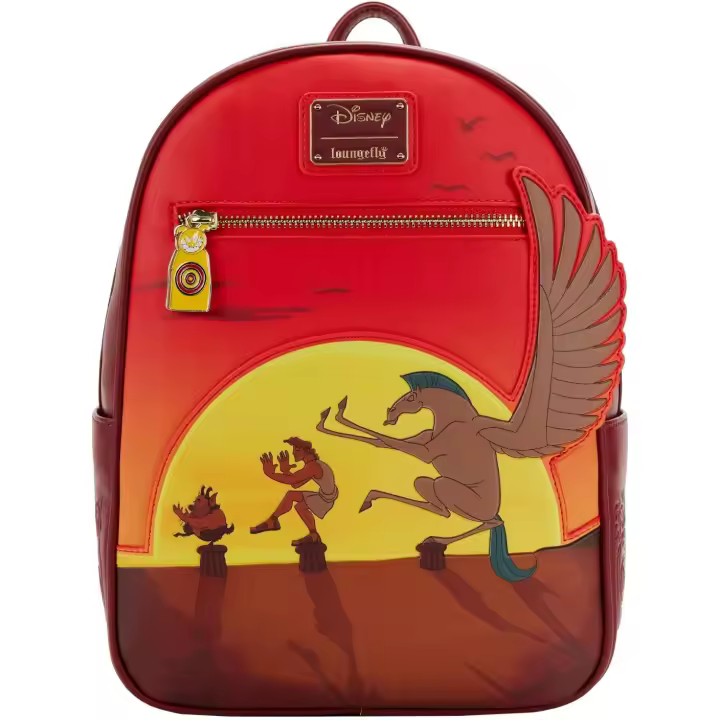 LOUNGEFLY MOCHILA  HERCULES SUNSET PEGASO PHIL 25 ANIVERSARIO mujer ENTRENANDO   DISNEY BACKPACK - 1