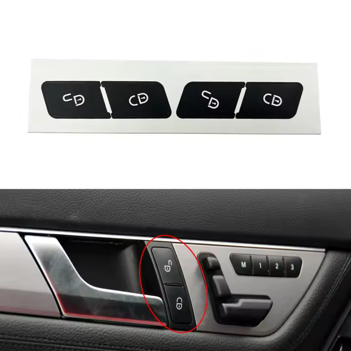 Cubierta De Botón De Bloqueo Y Desbloqueo De Puerta Para Coche Mercedes Benz Clase W204 2007-2014 W212 2010-2015 Material De Fibra De Carbono Accesorios Interiores - 1