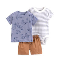 Nueva ropa infantil de verano para niños, bebés y niños pequeños, pantalones cortos de manga corta, camisetas, trajes de tres piezas. - details 34