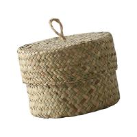 Cesta De Almacenamiento De Hierba De Mar Organizador Hecho a Mano Caja De Terminación Para El Hogar Caja De Dulces Para Maquillaje Oficina Boda Armario Escritorio - details 2