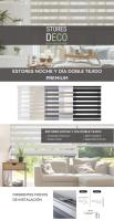 STORESDECO Estor Enrollable Noche y Día Premium con Doble Tejido, Estor con Galeria y Cadeneta de Aluminio de Alta Calidad para Salón Comedor Dormitorio - details 0