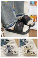 Zapatillas De Mujer Con Estampado De Oso Lindo Para Verano Comodidad Interior Y Exterior Antideslizantes Diseño De Dibujos Animados Para Parejas - details 2