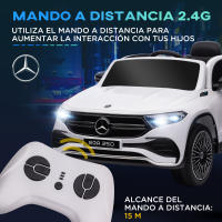HOMCOM Coche Eléctrico para Niños Mercedes-Benz EQA Coche de Batería 12V con Control Remoto Música Bocina Velocidad 3-8 km/h para Niños de 3-8 Años 111,5x69x52,5 cm - details 3