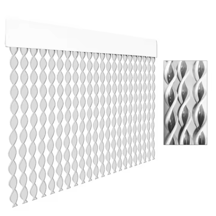 Cortina puerta cordon espiral tambre 90 x 210 gris-blanco 20202d - 1