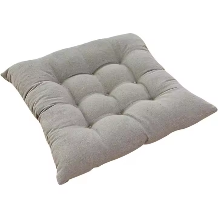 Cojines para Silla 40 x 40 x 8 cm, Cojines para Silla de jardín, Cojines Engrosados, Cojines de algodón, para Interior y Exterior, Terraza, balcón, sofá, Gris Claro, 2 Piezas - 1