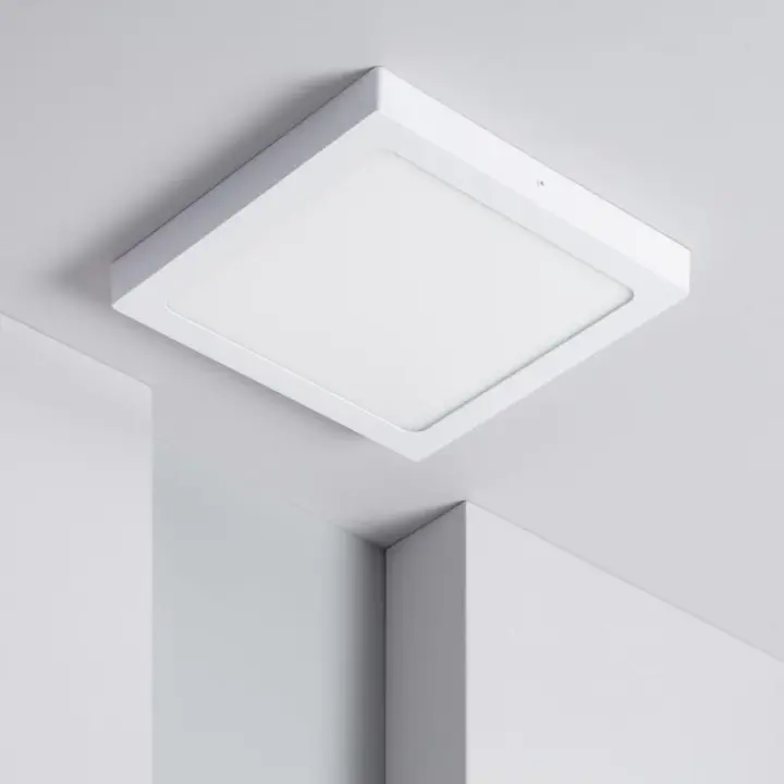ORION91oficial® - Plafón LED Cuadrado Blanco Superficie, 24w 1900lm, 300x300mm, Luz Blanco Neutro 4000k, Aluminio, Ángulo 120º - Cocina, Salón, Oficina, Garaje - spaziOrion91 - 1
